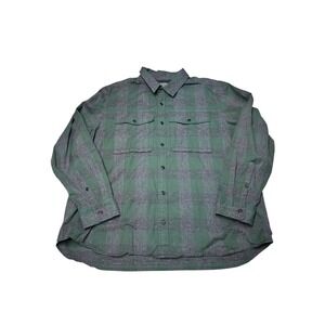 REI Cooperative Wallace Lake Mens XXL Green‎ Plaid  Flannel Button Up Shirt Long